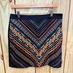 Rockin G Vibrant Geometric Mini Skirt